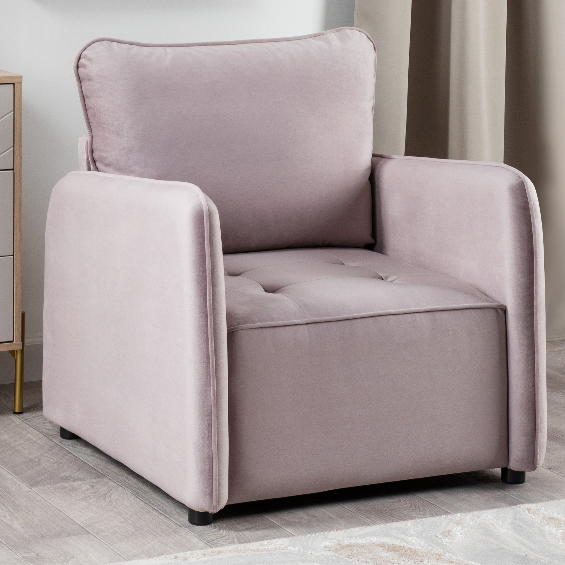 Изображение товара Кресло Ричард 80x85x88 см из велюра сиренево-серого цвета EGREGOR