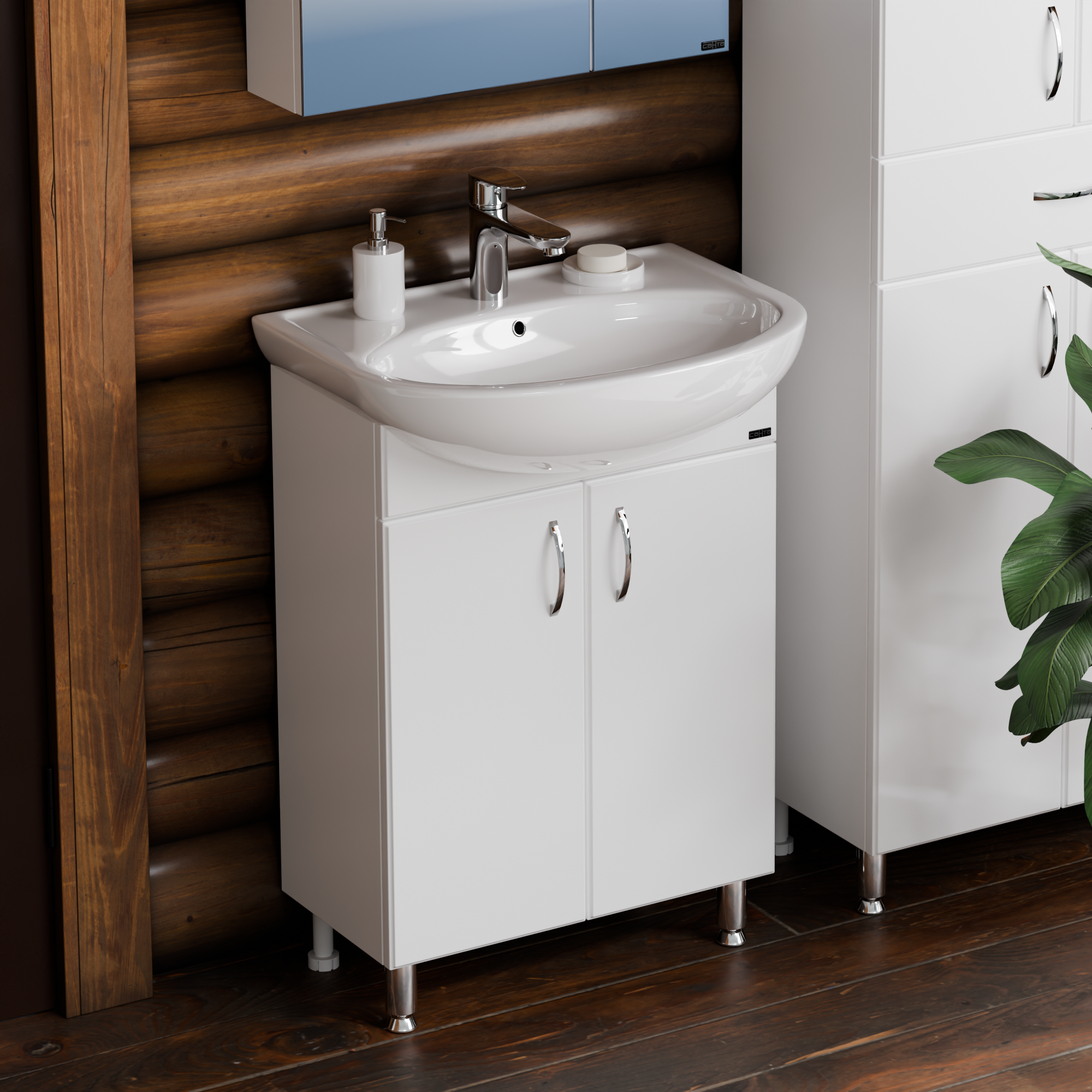 Изображение товара Тумба под раковину напольная Санта 201075 57.6см цвет белый