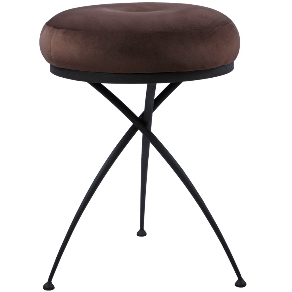 Изображение товара Стильный шоколадный табурет Bogacho 19025 из МДФ и кованой стали