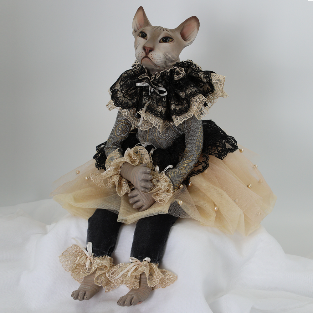 Изображение товара Коллекционная игрушка Кошка Иветт ручная работа