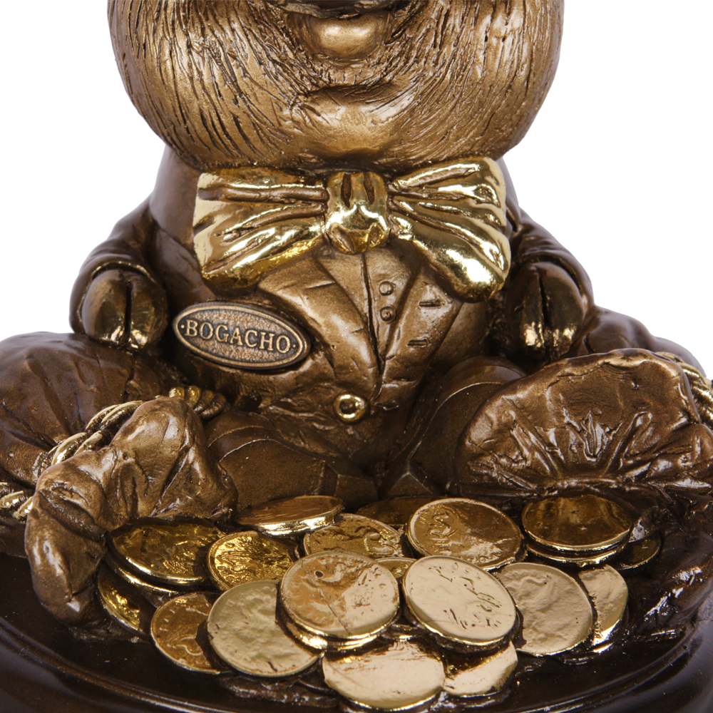 Изображение товара Статуэтка из мрамора Bogacho Мистер Мани бронзового цвета