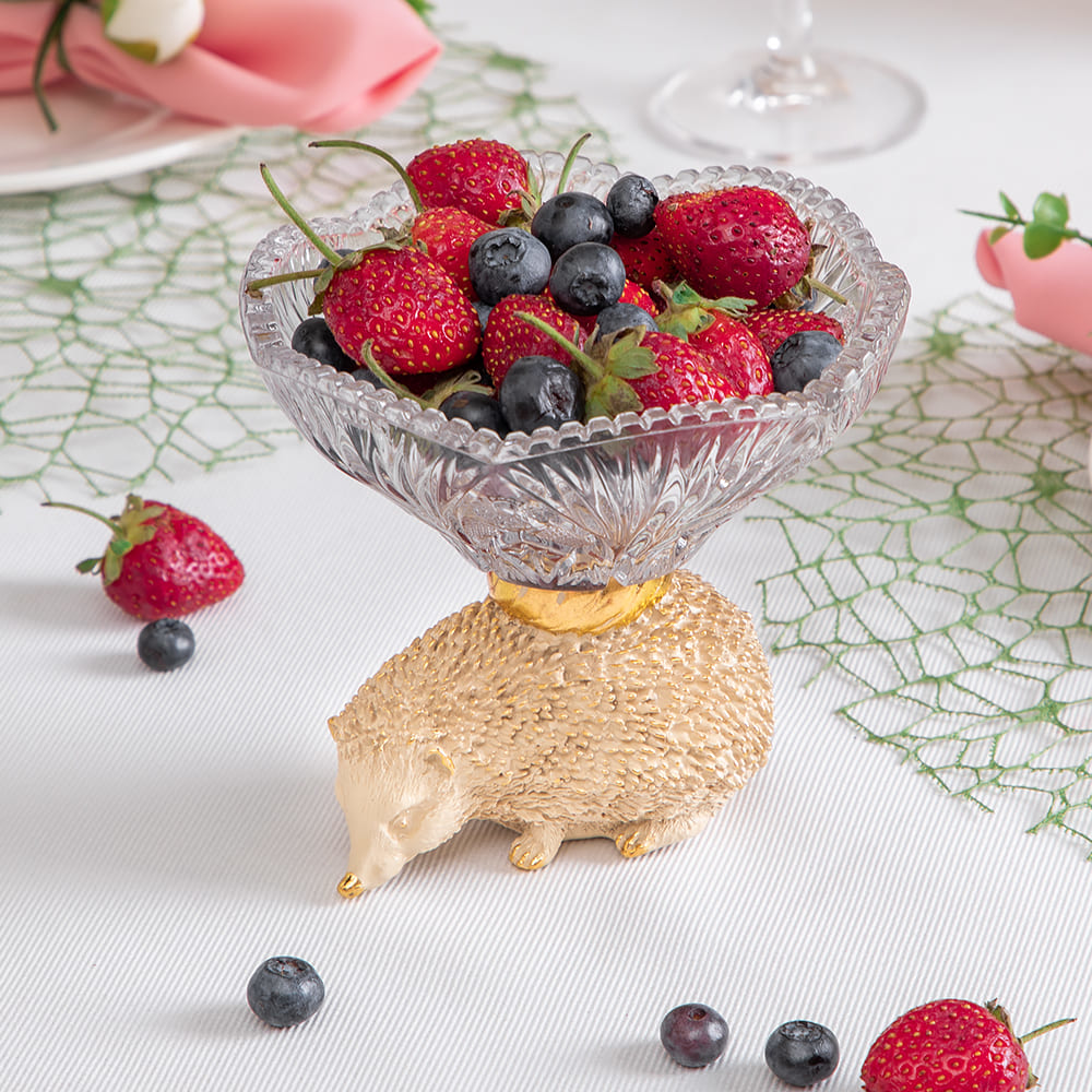 Изображение товара Стеклянная сахарница BOGACHO Ёжик Барб Арамис с мраморной подставкой 0.75 л