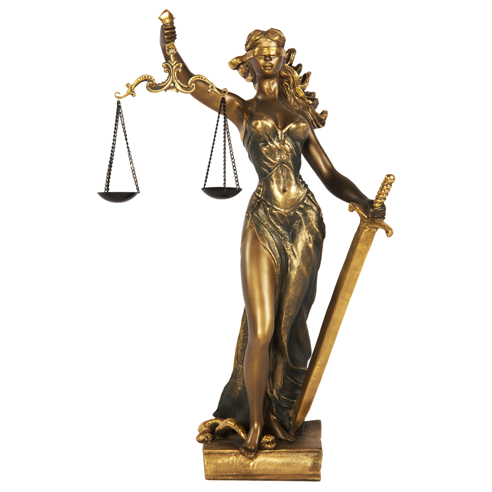 Изображение товара Статуэтка из мрамора Bogacho Девушка Фемида 3 бронзовая высота 50 см