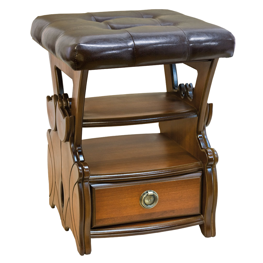 Изображение товара Табурет Bogacho 11178 коричневый МДФ искусственная кожа холлофайбер 37x37 см