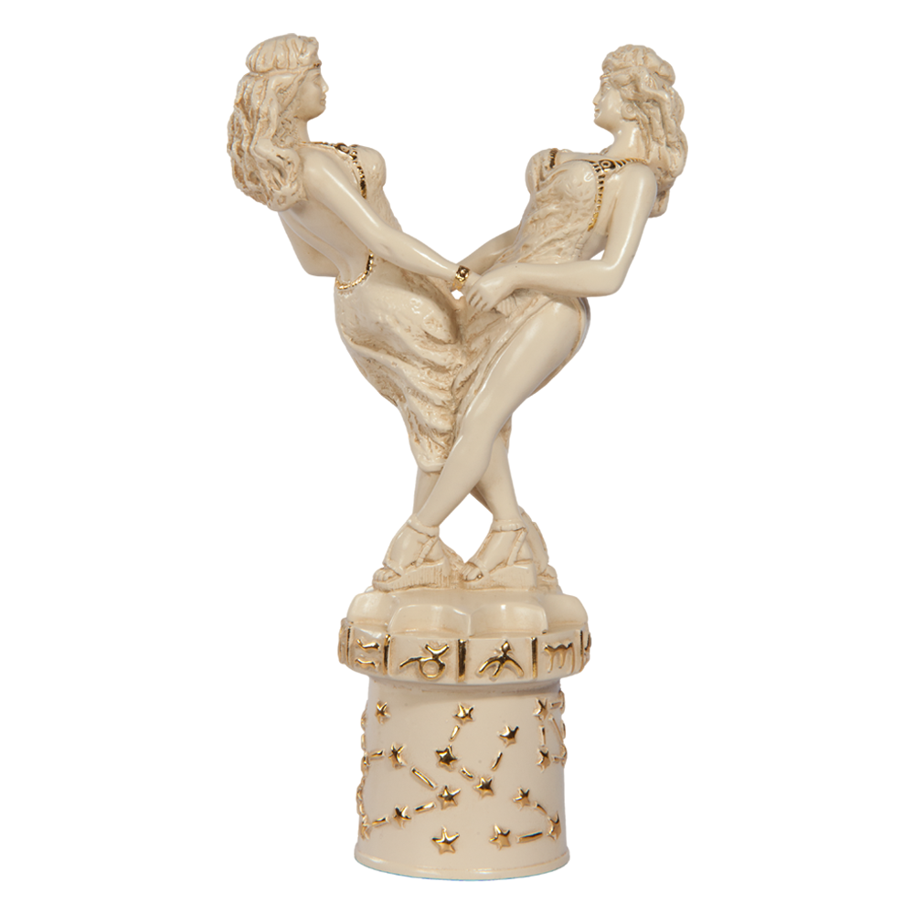 Изображение товара Статуэтка из мрамора Bogacho Знак Зодиака Близнецы кремовая