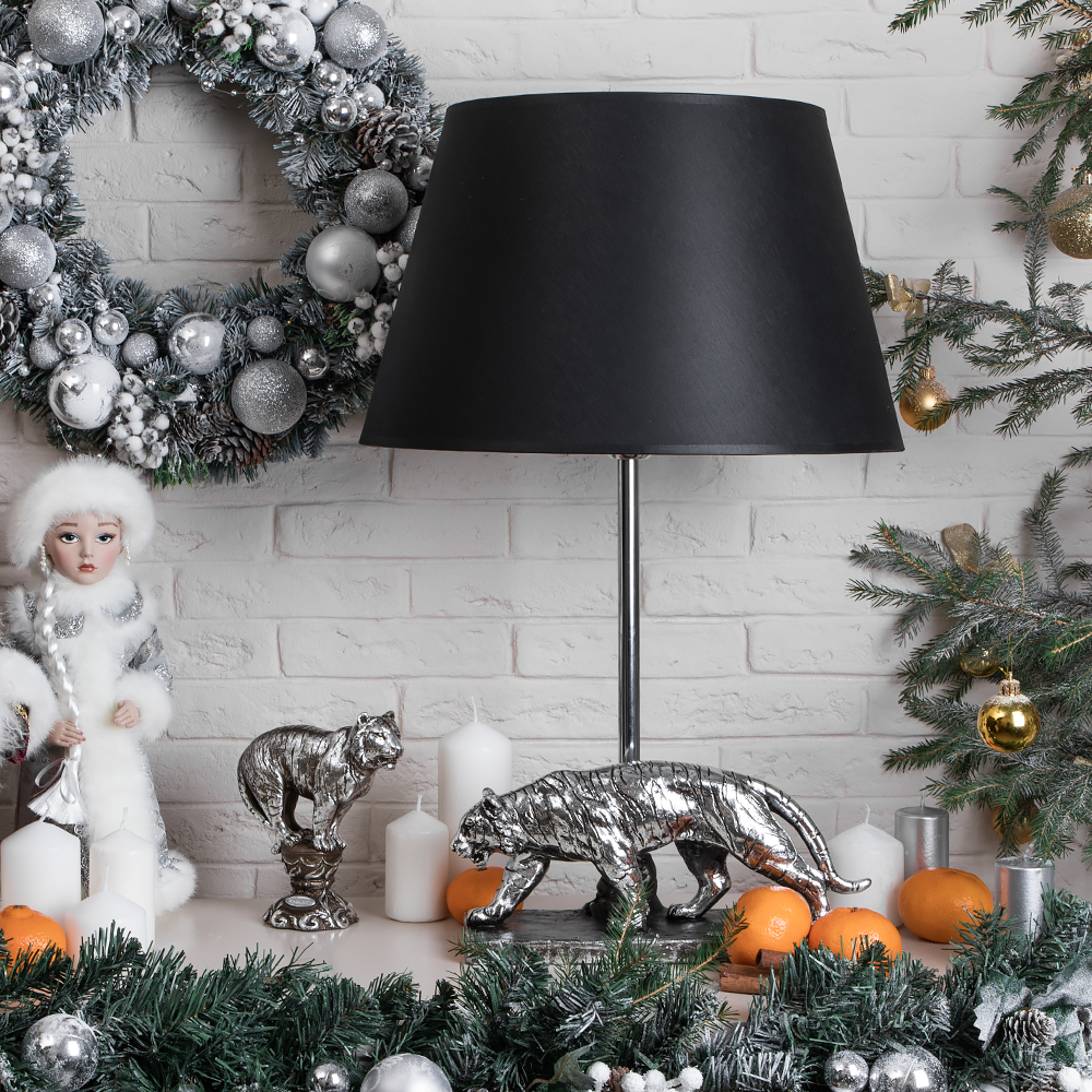 Изображение товара Статуэтка из мрамора Bogacho Тигр Мейнард серебристая