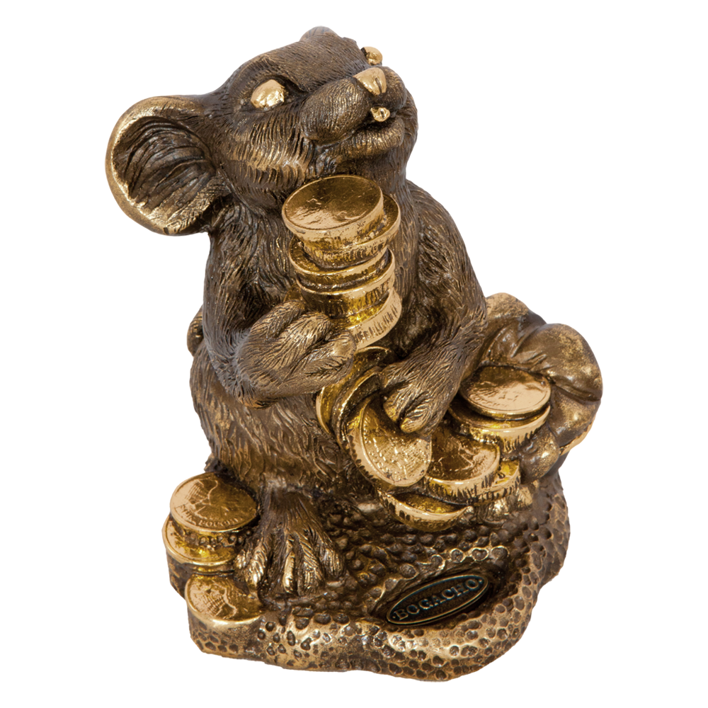 Изображение товара Статуэтка из мрамора Bogacho Денежная мышка бронзовая