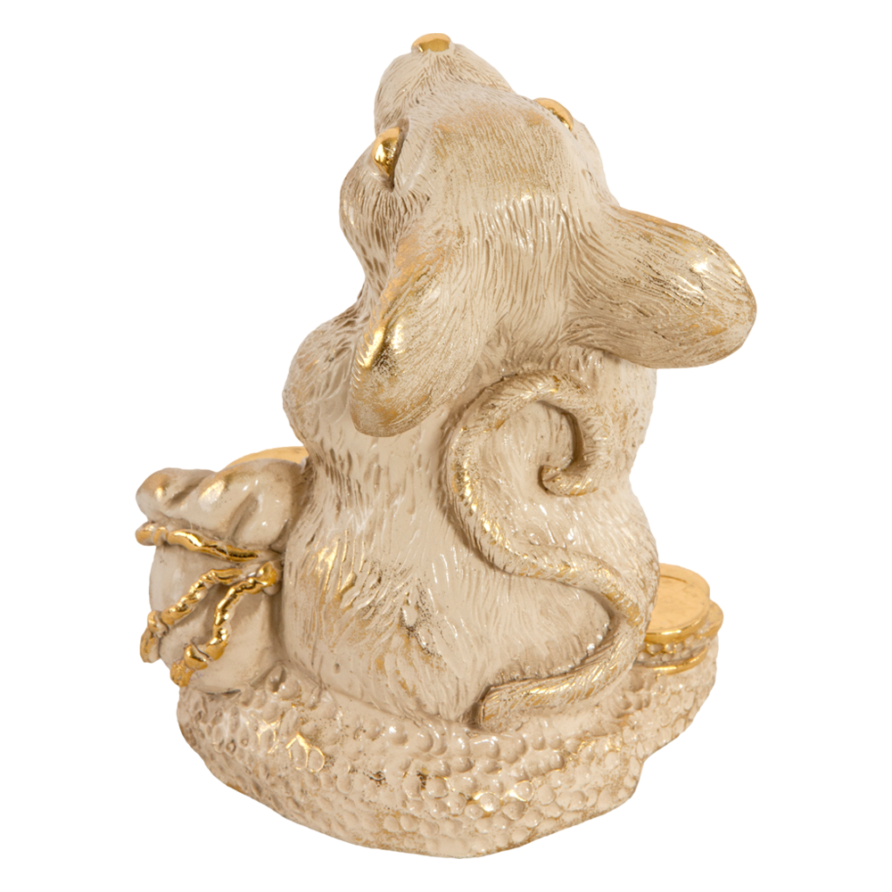 Изображение товара Статуэтка из мрамора Bogacho Денежная Мышка кремового цвета