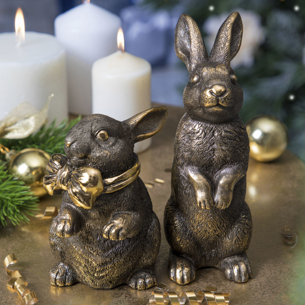 Изображение товара Статуэтка Bogacho Кролик Отис из мрамора коричневый