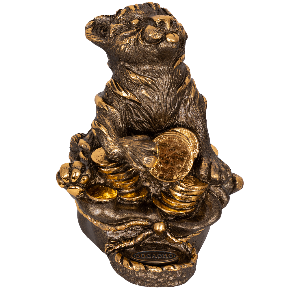 Изображение товара Статуэтка из мрамора Bogacho Тигренок Джой бронзовая