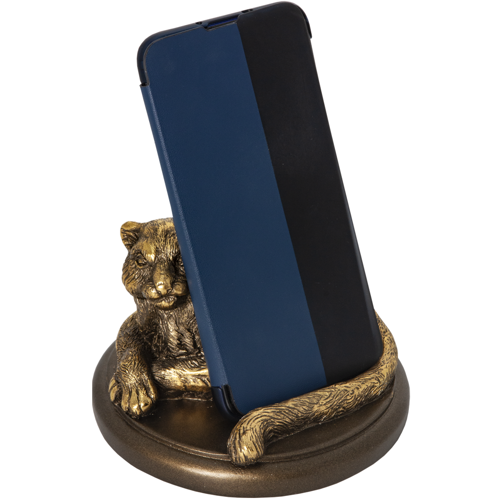 Изображение товара Декоративная фигура BOGACHO Пантера с держателем для телефона бронзовый