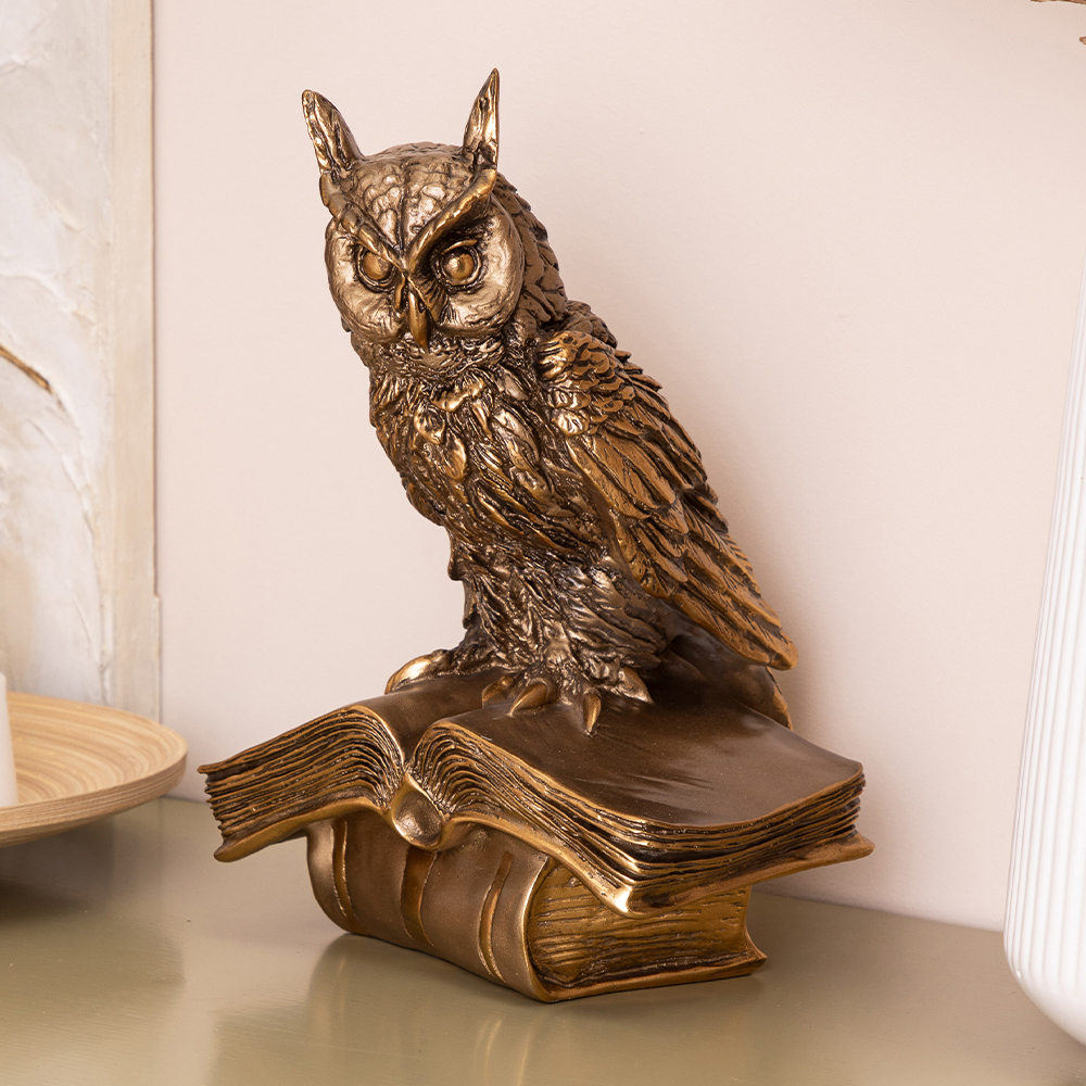 Изображение товара Ученый Филин из мрамора Bogacho — декоративная фигура, 29.5 см