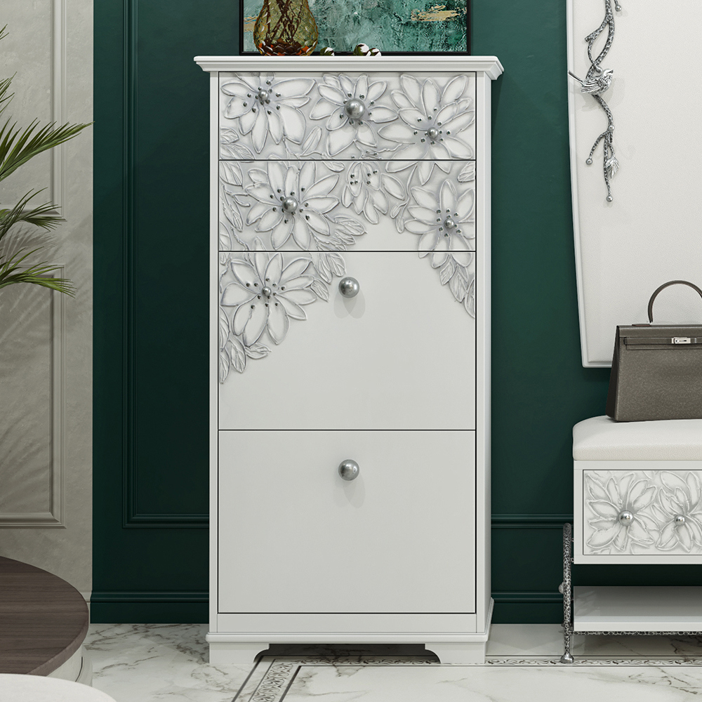 Изображение товара Шкаф для обуви Bogacho 62x123x41 см цвет белый