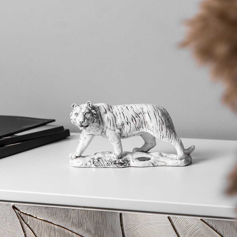 Изображение товара Декоративная фигура Bogacho Крадущийся тигр белая