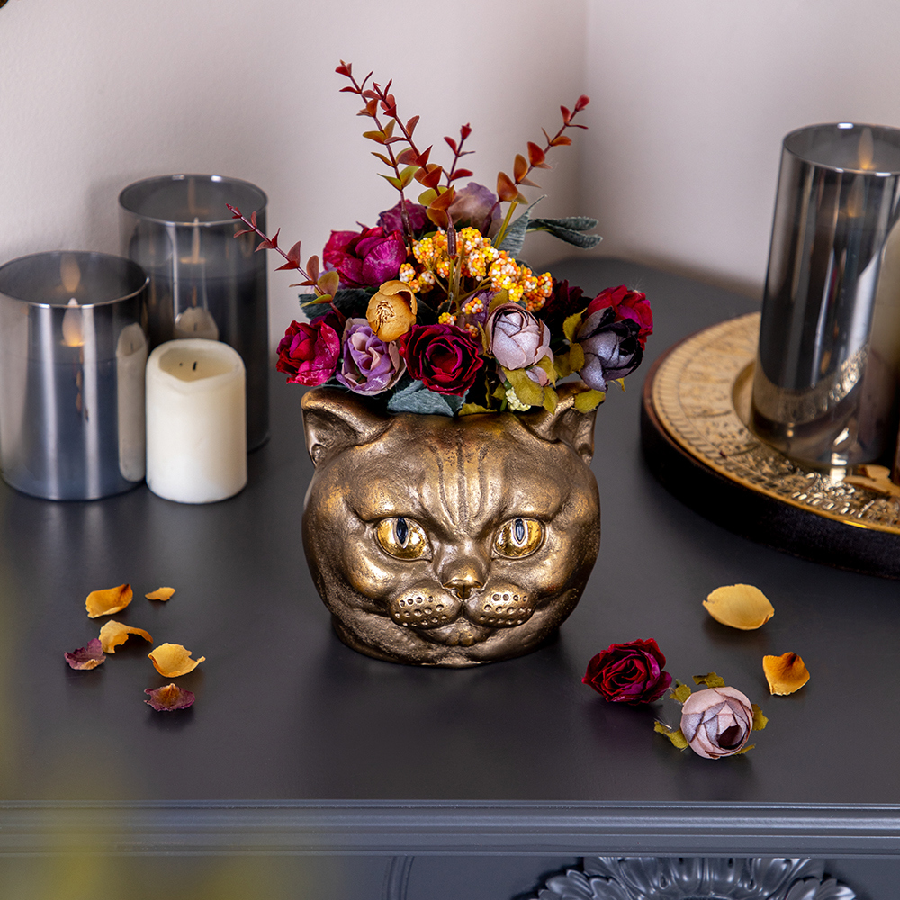 Изображение товара Декор для дома Кот Данди бронзовый, кашпо для цветов