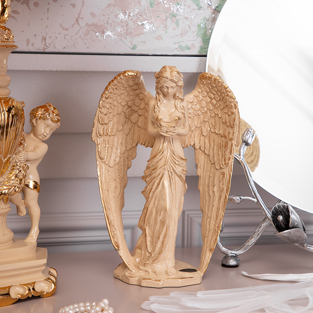 Изображение товара Статуэтка Bogacho девушка-ангел с книгой, мрамор, 24.5 см