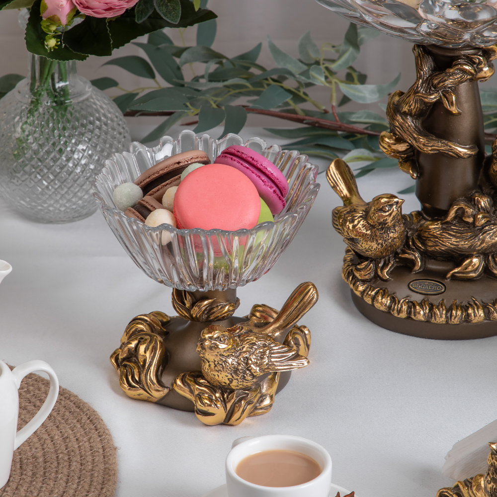 Изображение товара Фруктовница BOGACHO Терра мрамор цвет бронза 52087/бронзовый