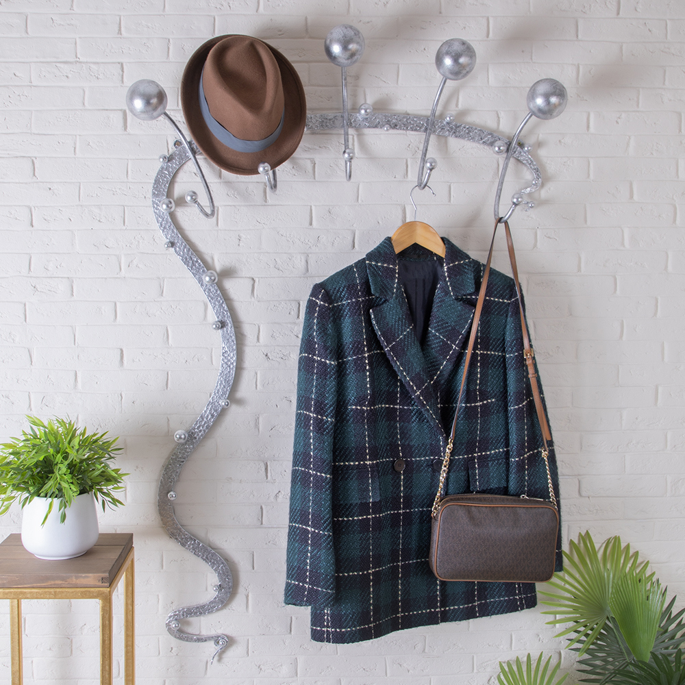 Изображение товара Вешалка Bogacho 88x133x15.5 см 5 крючков цвет серебристый