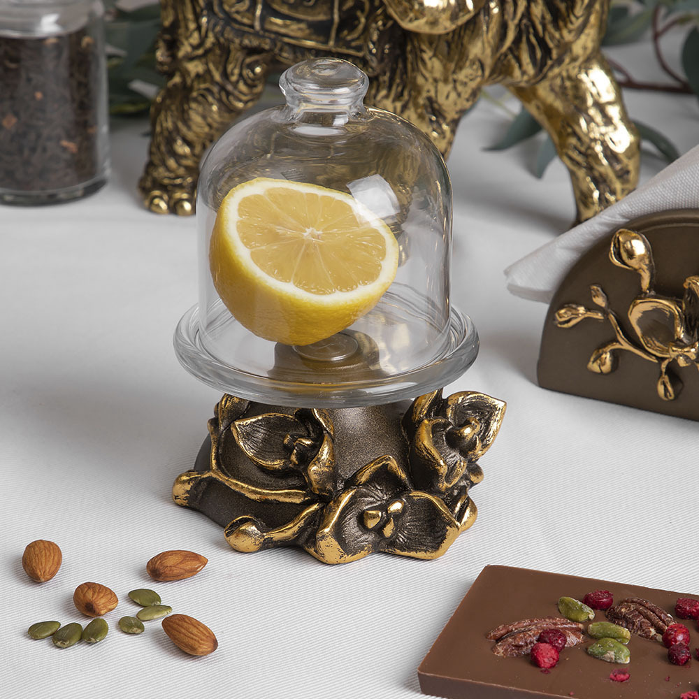 Изображение товара Лимонница Bogacho Орхидея Лайм бежевая из стекла и мрамора