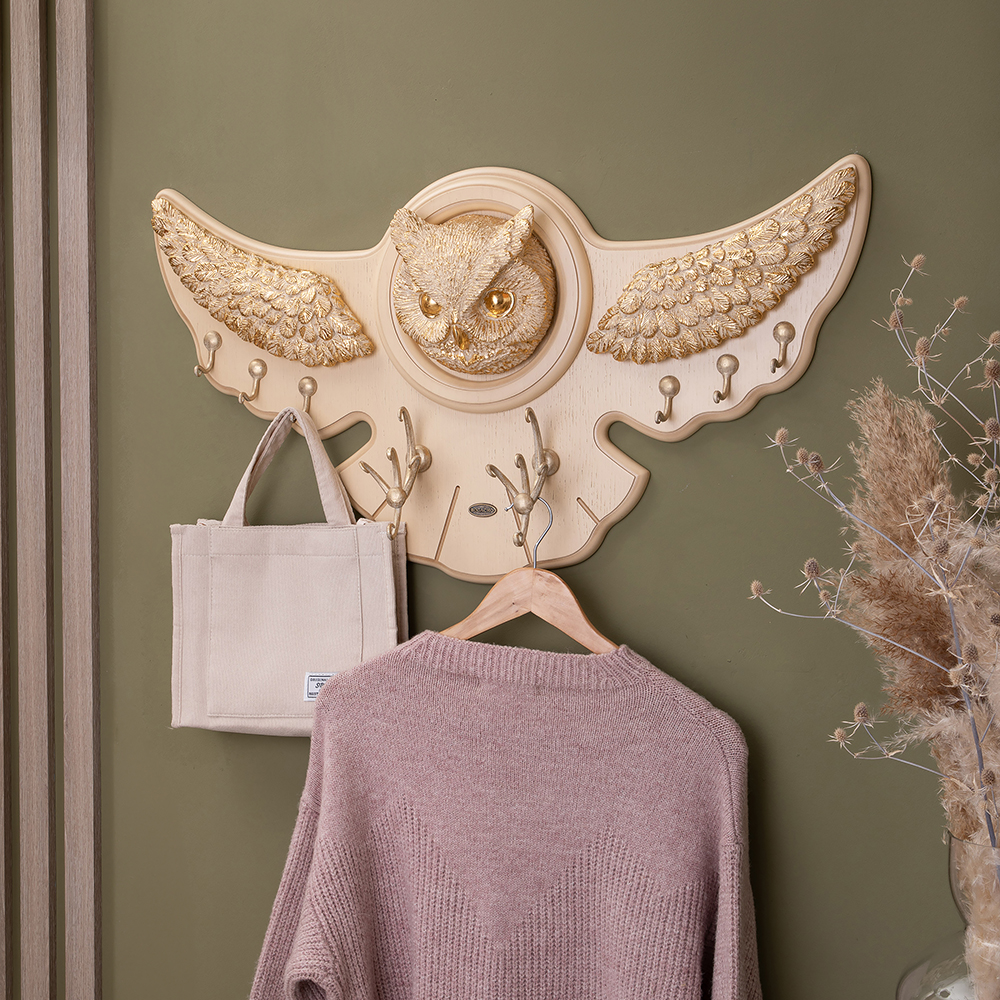 Изображение товара Вешалка настенная 8 крючков 80x43x4 см BOGACHO Bubo цвет бежевый