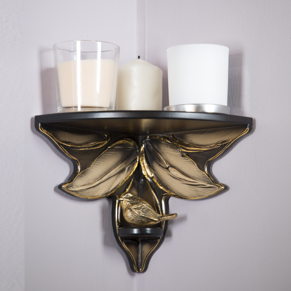 Изображение товара Настенная полка BOGACHO 18x18 см из МДФ коричневая для интерьера