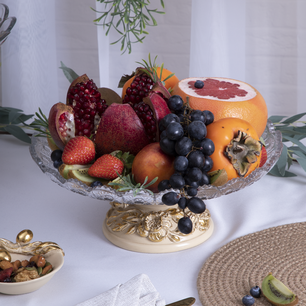 Изображение товара Фруктовница Bogacho Лето Сакура 0.8 л стекло цвет кремовый