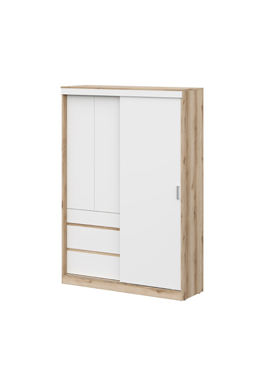 Изображение товара Шкаф-купе Mebilir Брайтон 217x150х50 см 4 полки ЛДСП цвет белый/дуб делано