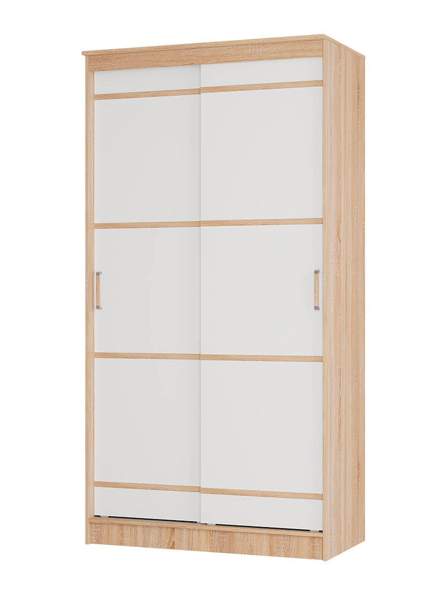 Изображение товара Шкаф-купе BTS 221.6x114х61 см 5 полок дуб сонома/белый