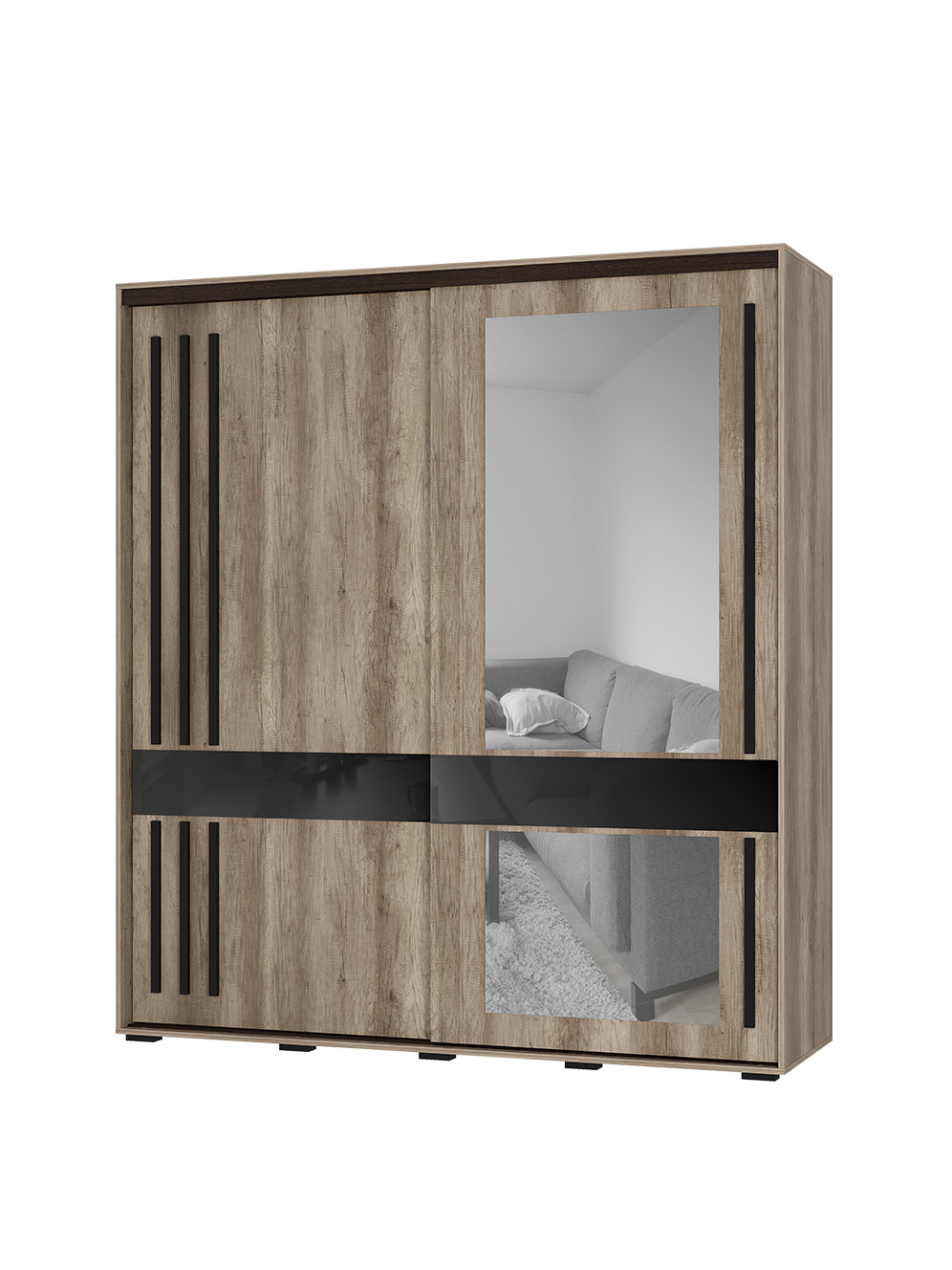 Изображение товара Шкаф-купе Крафт-8 BTS цвет дуб каньон с зеркалом