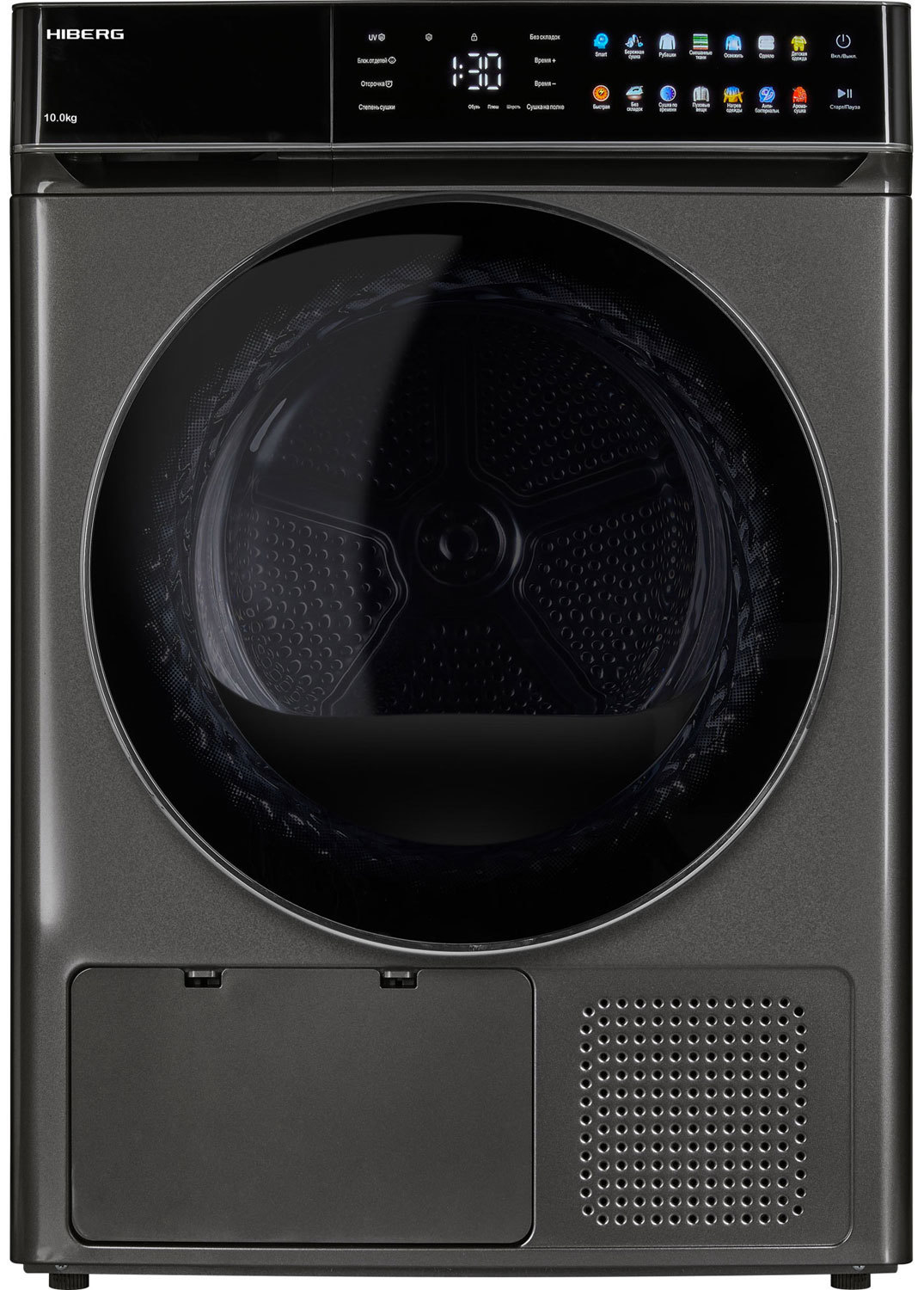 Изображение товара Сушильная машина Hiberg HDQ11 - 10 Sd 59x85x63 см 10 кг с тепловым насосом цвет темно-серый