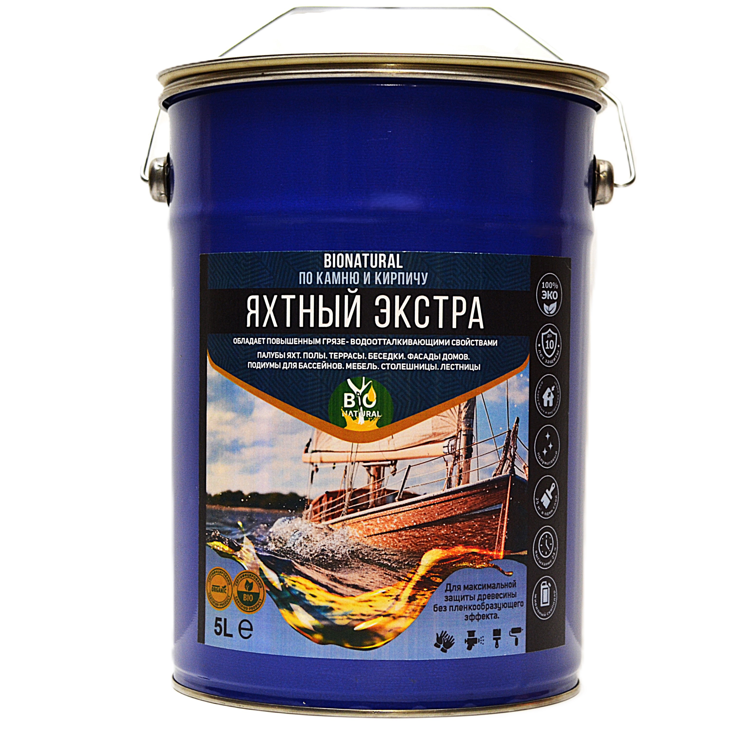 Изображение товара Защитное масло Bionatural Яхтное экстра 5л с водоотталкивающим эффектом Изображение товара Защитное масло Bionatural Яхтное экстра 5л с водоотталкивающим эффектом