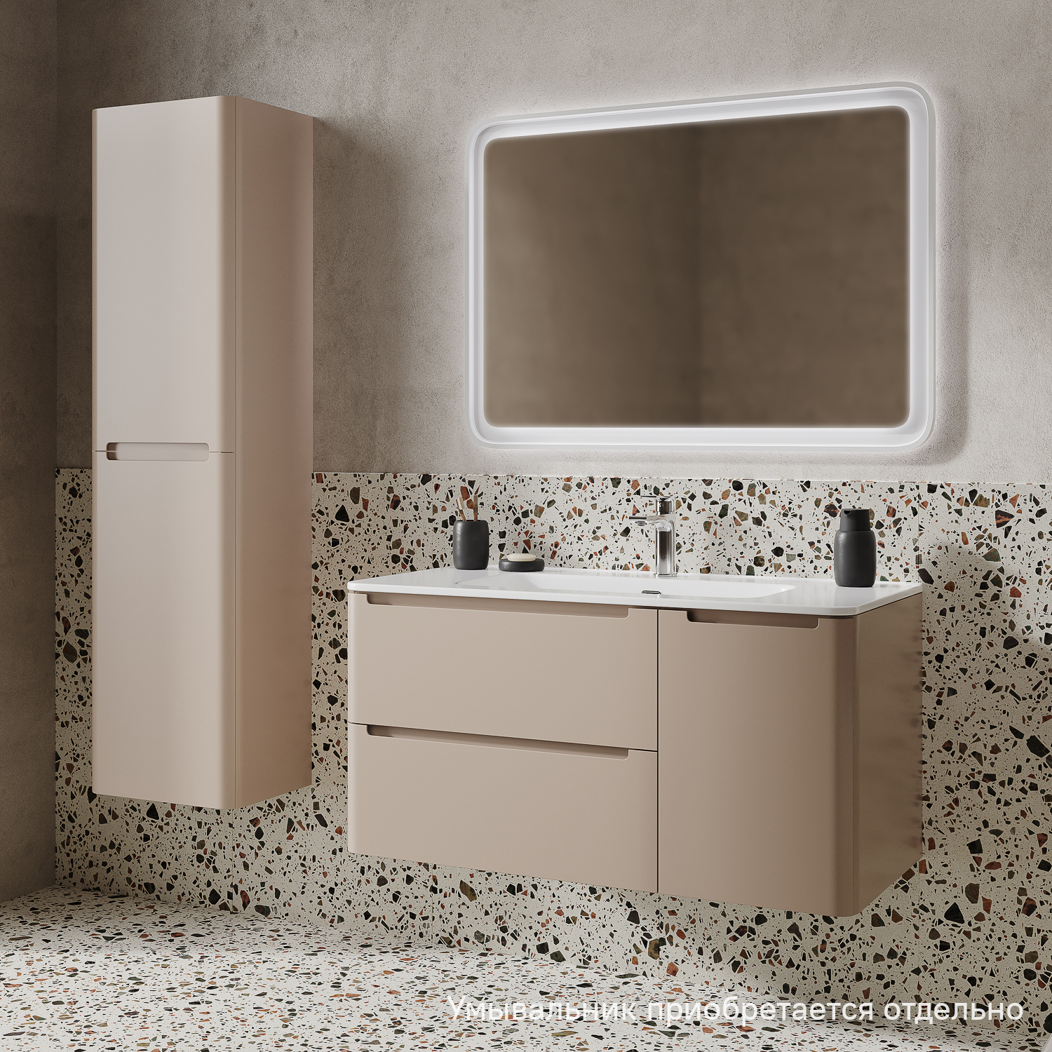 Изображение товара Тумба под раковину подвесная Iddis Edifice 100 см цвет капучино