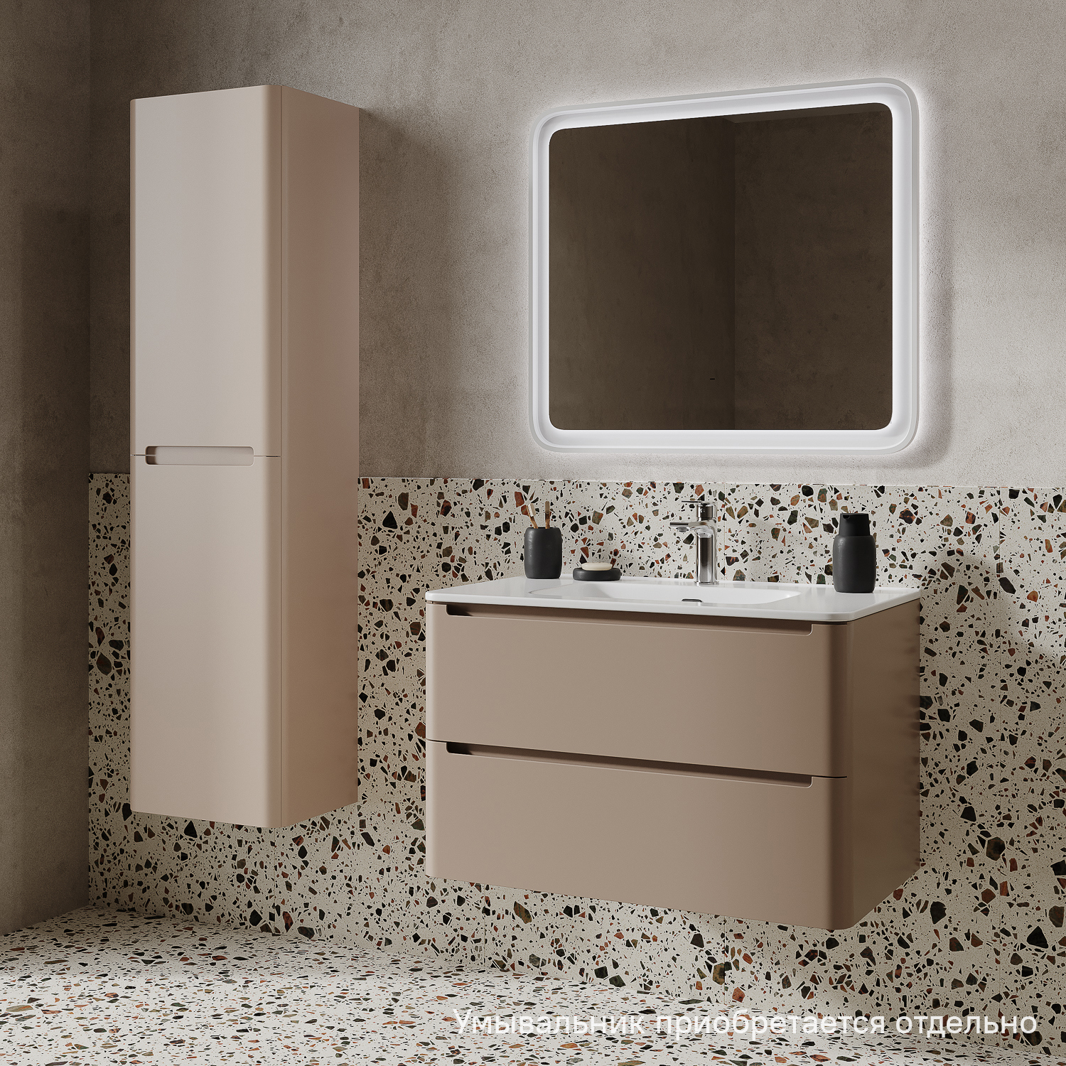 Изображение товара Тумба под раковину подвесная Iddis EDI80C0i95 80.2см цвет капучино