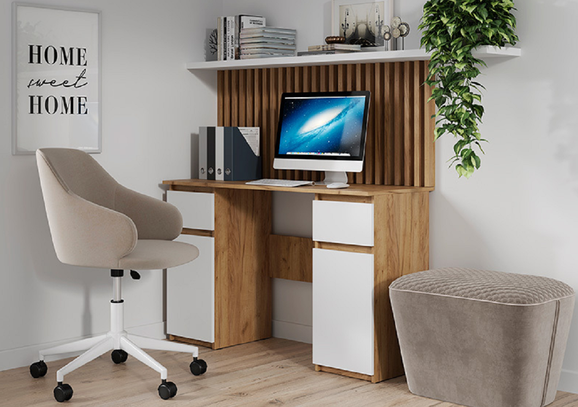 Изображение товара Стол Мк стиль СП002босткрафт 115x75x45 см ЛДСП цвет белый, дуб крафт золотой