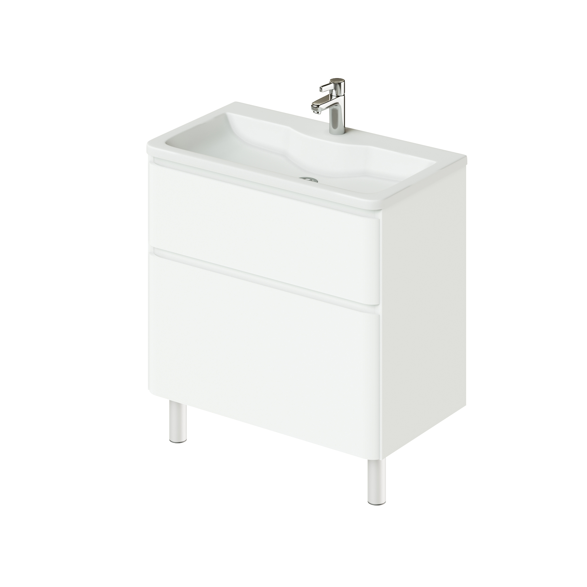 Изображение товара Тумба с раковиной Итана Roberto 80 см белый глянец напольная