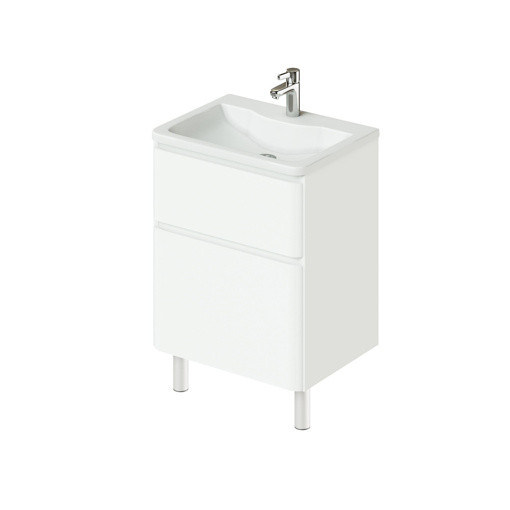 Изображение товара Тумба Итана Roberto 60 см с белым глянцем и раковиной