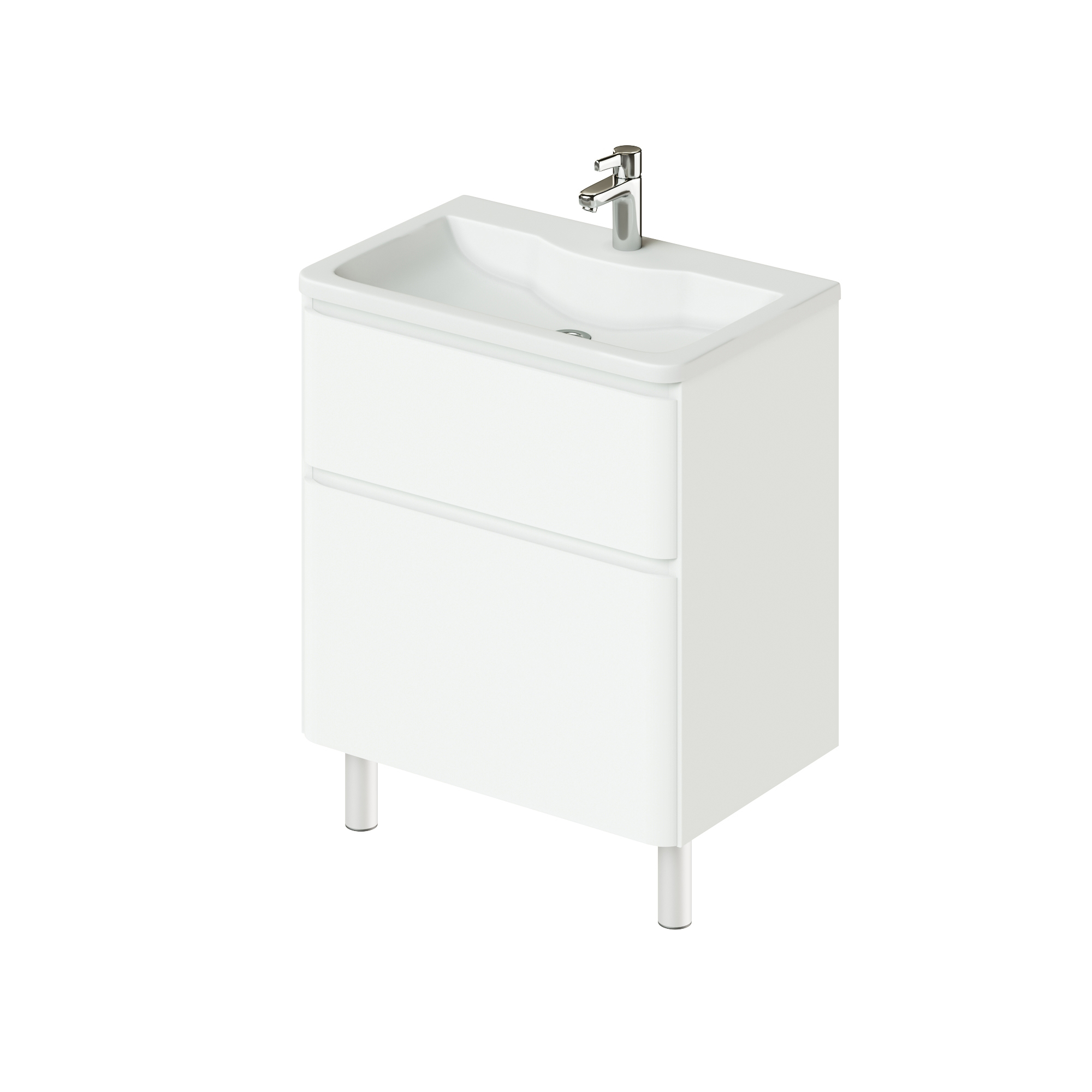 Изображение товара Тумба с раковиной Итана Roberto 70 см белый глянец напольная современная мебель для ванной