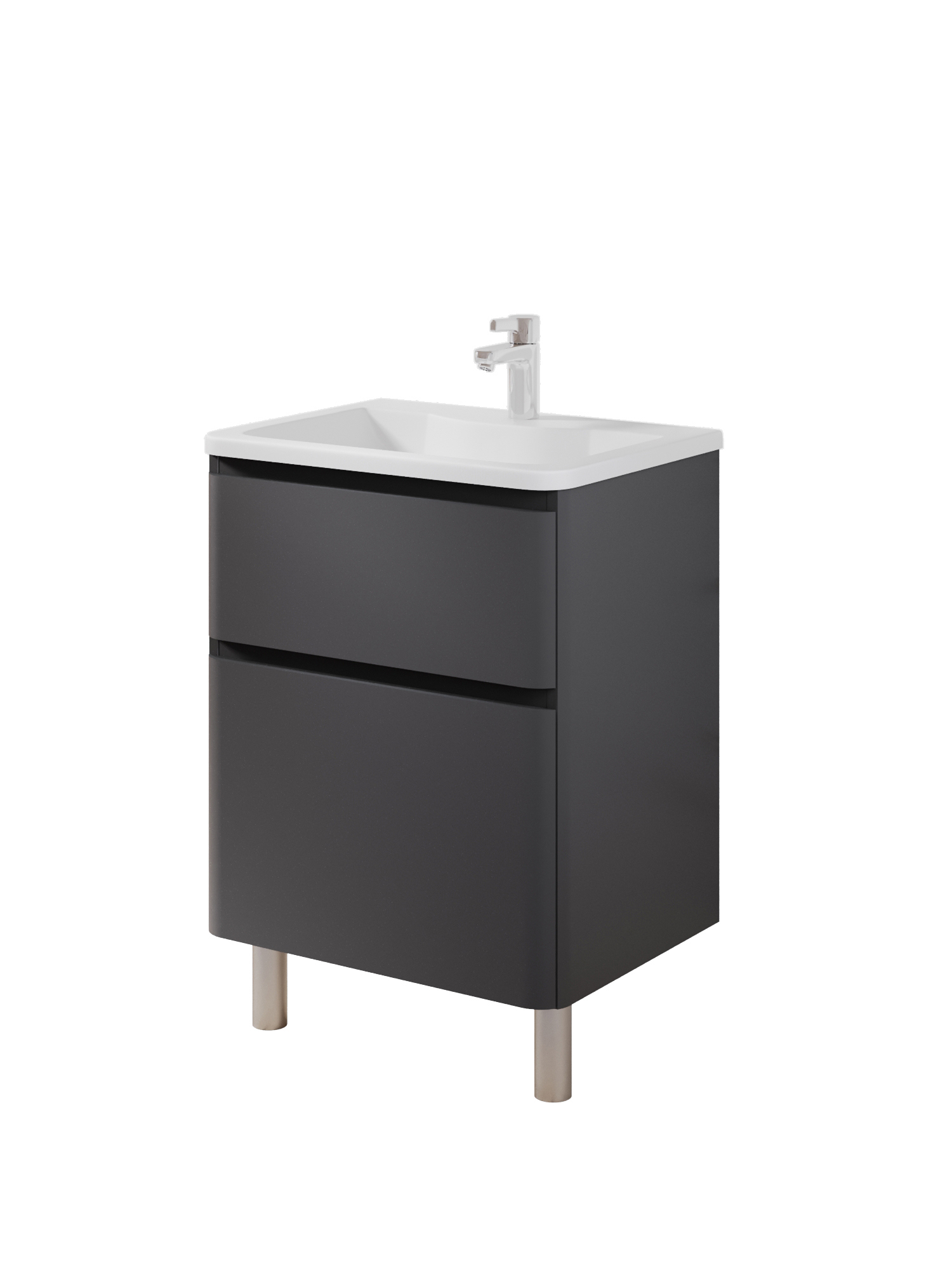 Изображение товара Тумба с раковиной напольная Итана Roberto 60 см цвет графит