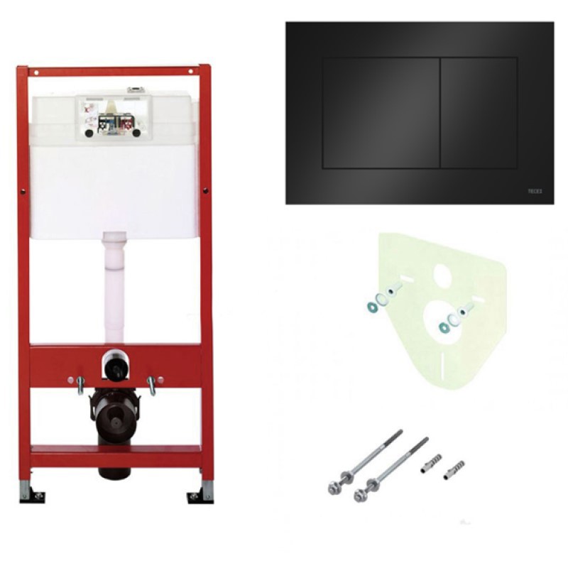 Изображение товара Инсталляция для унитаза Tece 9400414 черной клавишей смыва