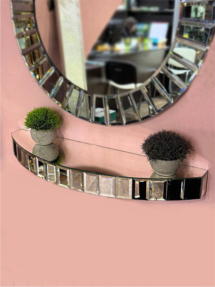 Изображение товара Полка зеркальная настенная 73x19 см Мир стекла и зеркал стильный дизайн влагостойкая