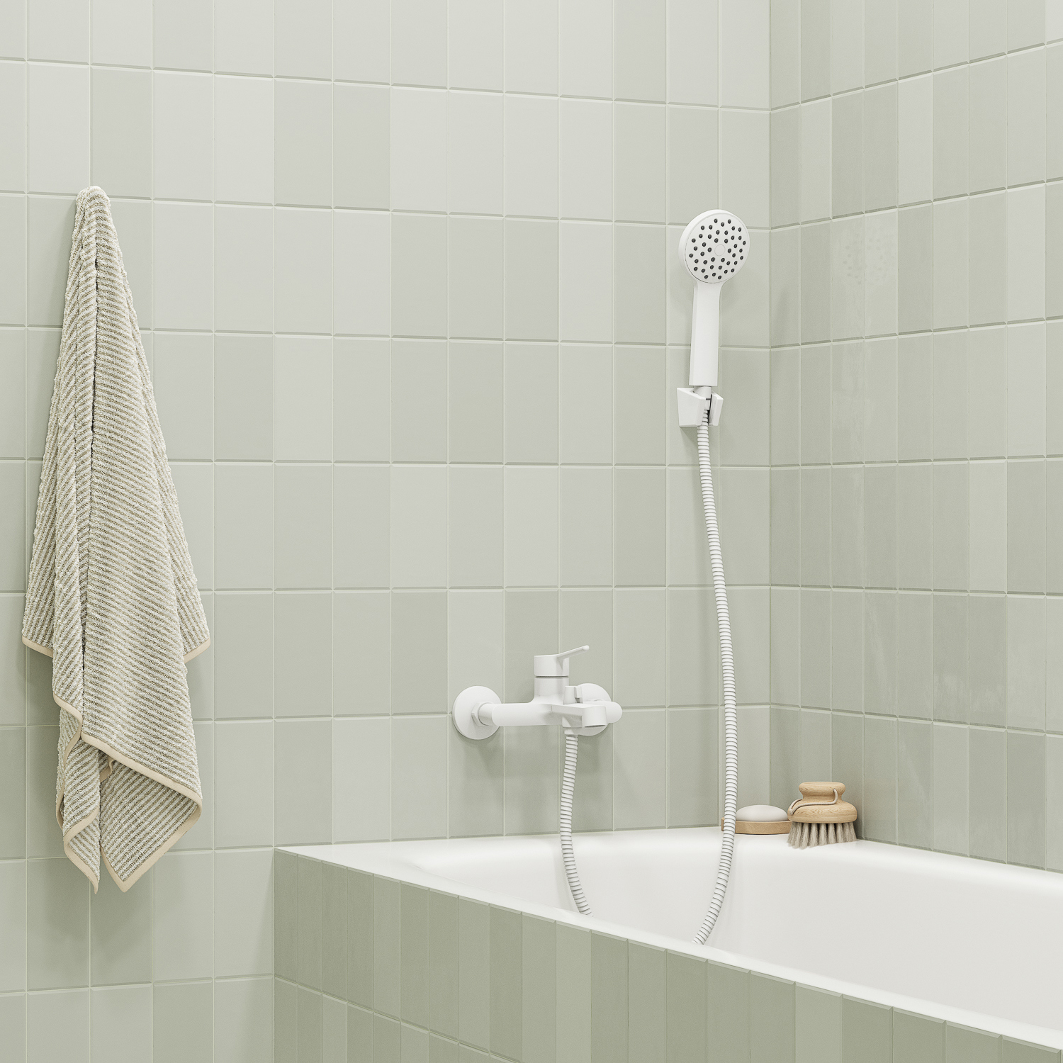 Изображение товара Лейка для душа Iddis BUE1FW0i16 1 режимная цвет белый матовый