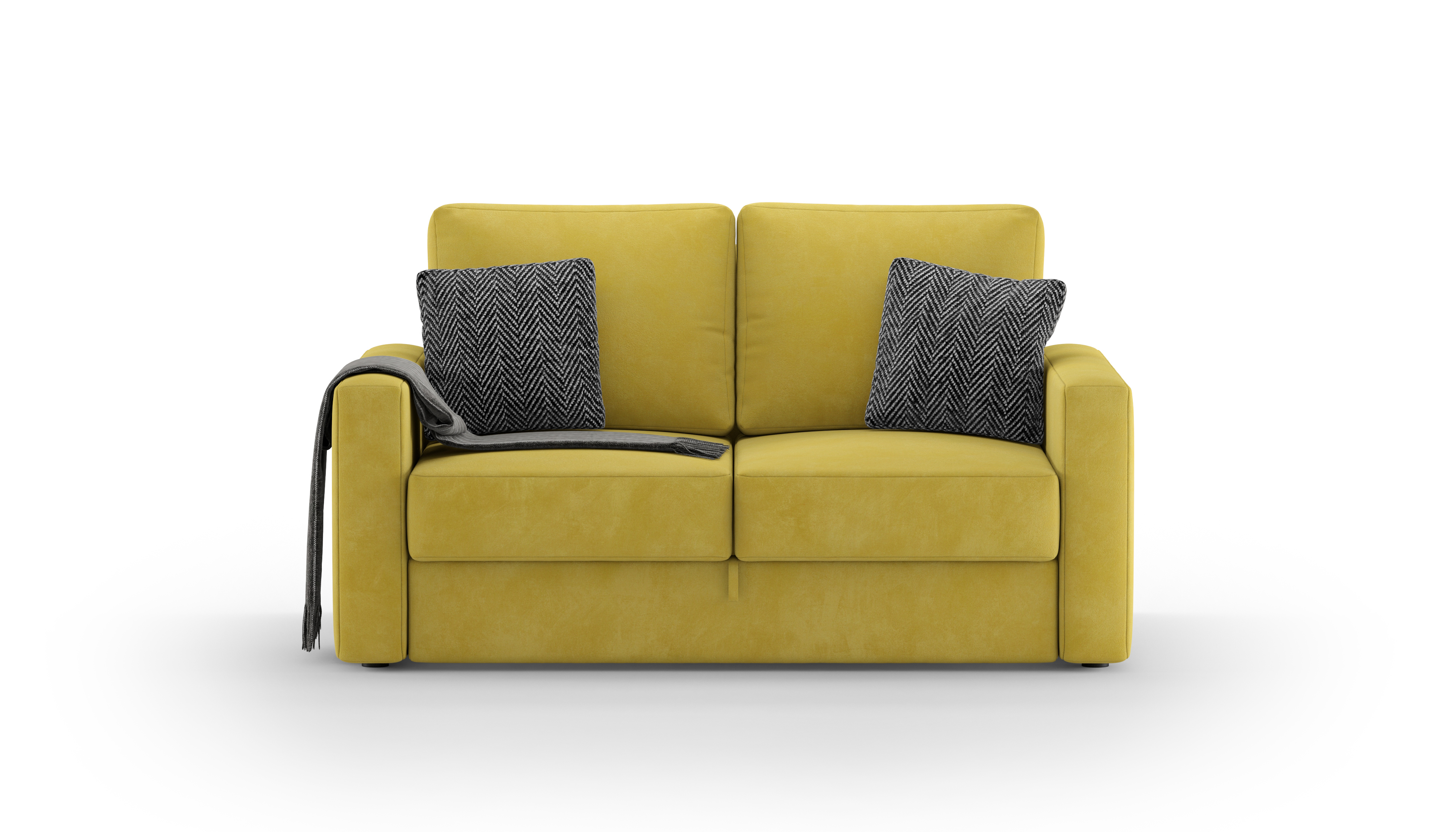 Изображение товара Раскладной диван кровать Mebelroom Бруно Velvet Lux 170x85x110 см желтый