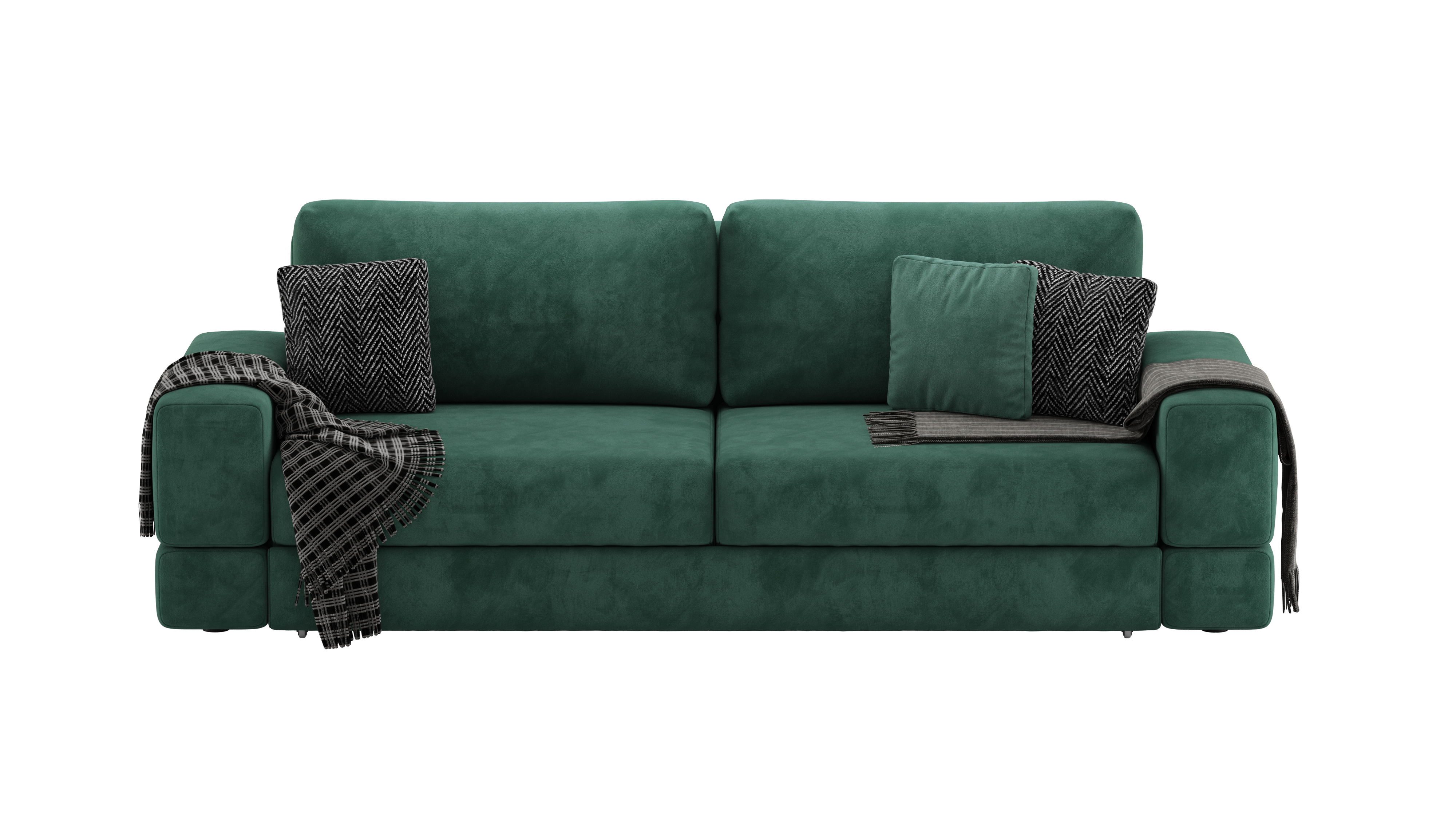 Изображение товара Диван раскладной Mebelroom Даллас Teddy изумрудный велюр 250x80x100 см