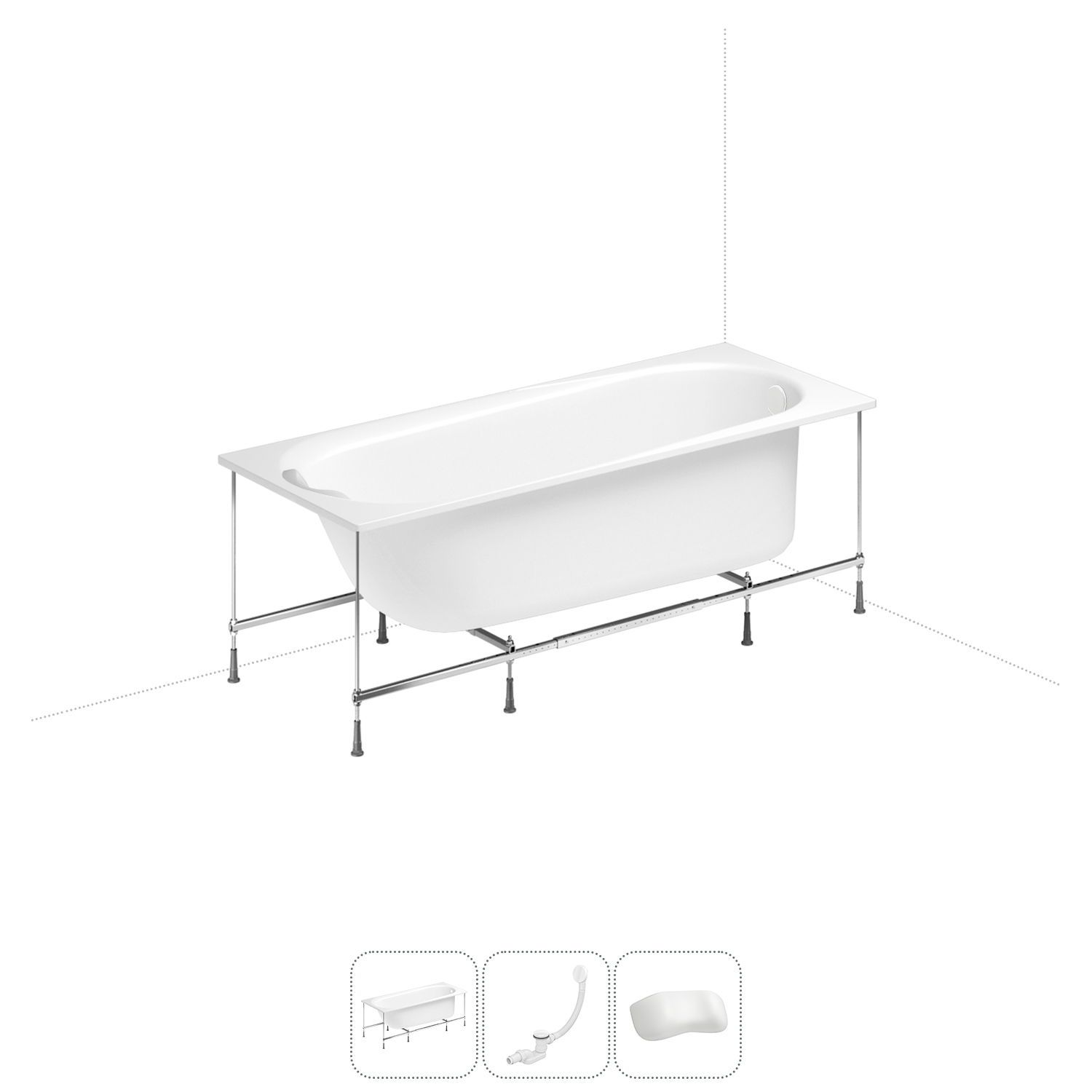 Изображение товара Ванна угловая Lavinia Boho Art II 20220895R левая 170x72 см акриловая с каркасом, сливом-переливом и подголовниками