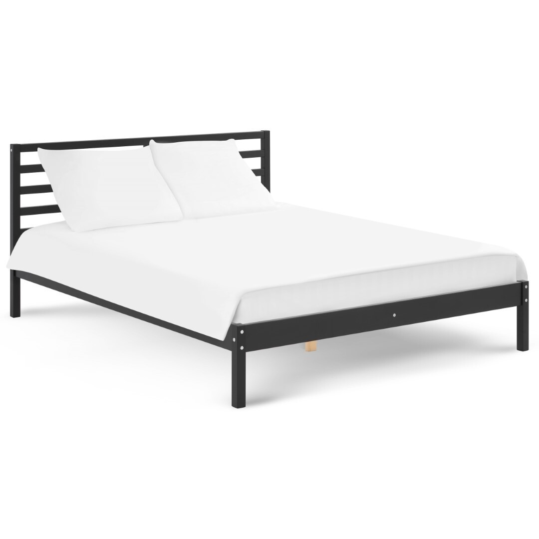 Изображение товара Кровать ТИРАНА из массива сосны в скандинавском стиле с черным покрытием