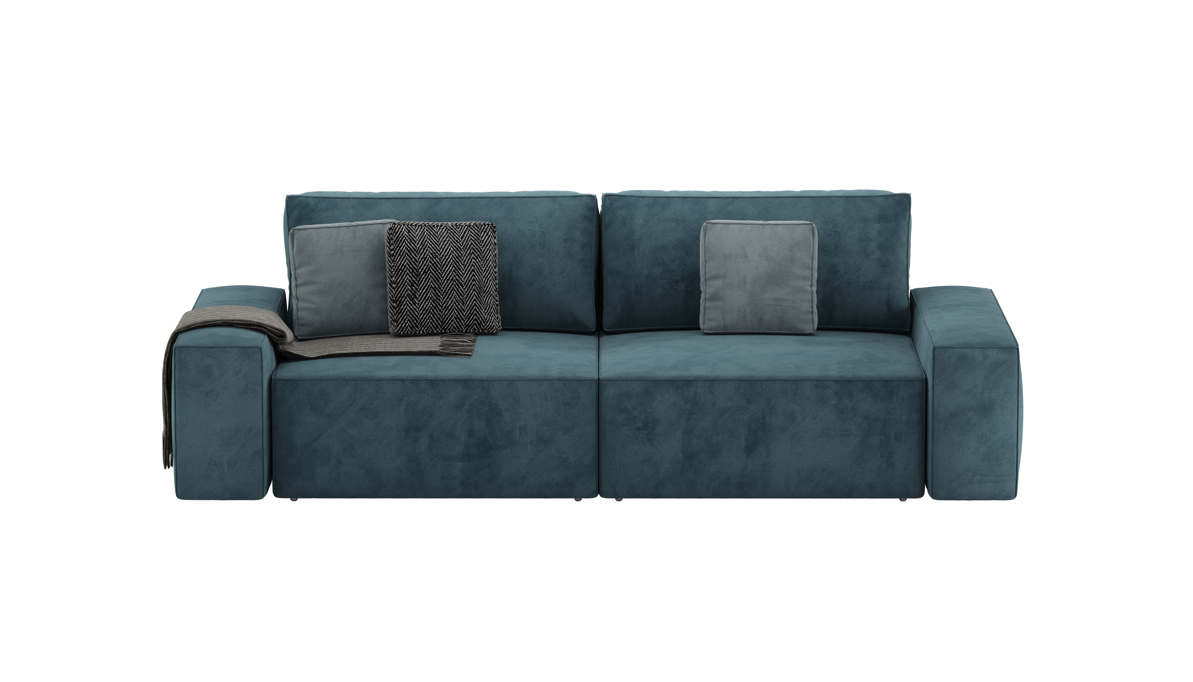 Изображение товара Диван раскладной Mebelroom Brandy 250x80x100 см велюр темно-зеленый