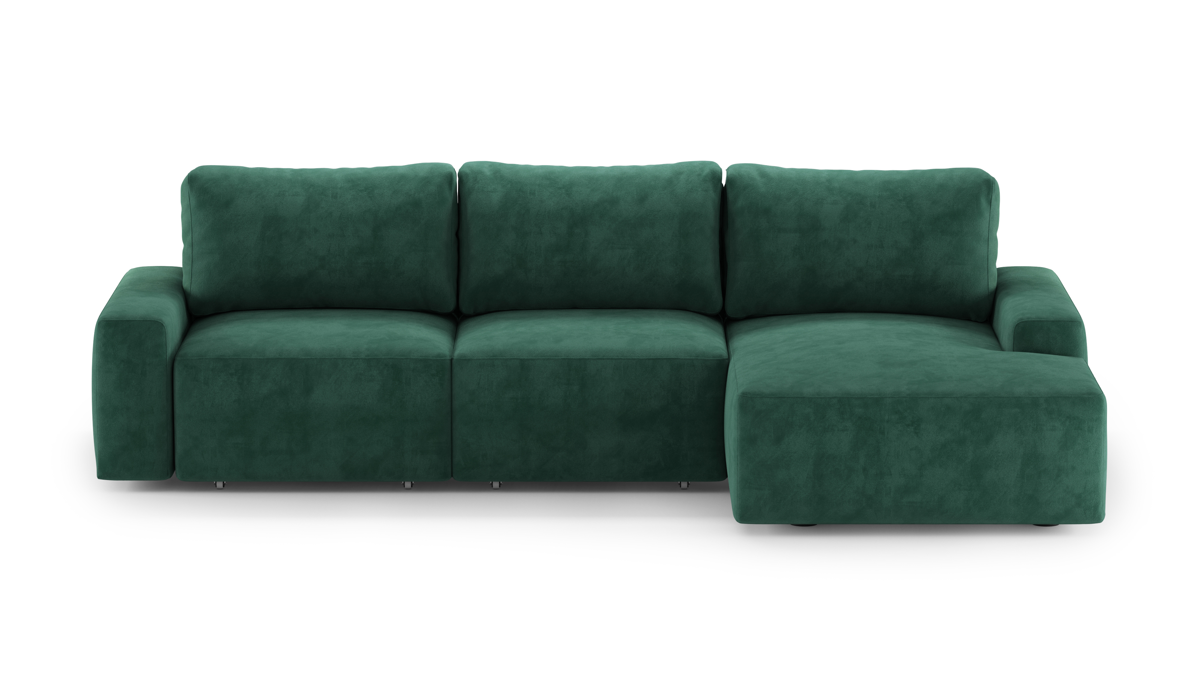 Изображение товара Диван угловой Mebelroom Леон Тедди 320x80x105 см велюр цвет изумрудный