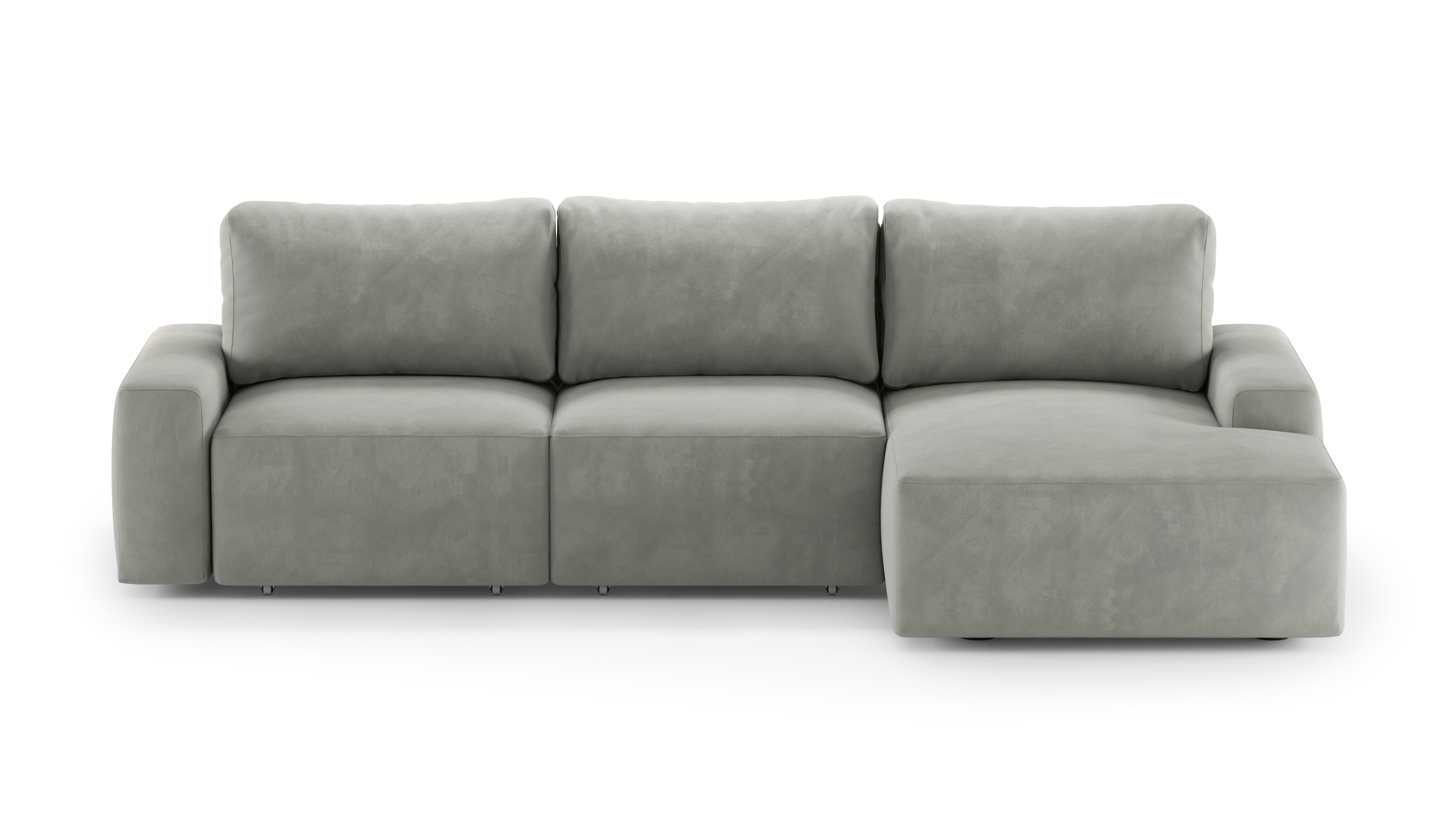 Изображение товара Угловой раскладной диван Леон Тедди из велюра 320x80x105 см светло-серый