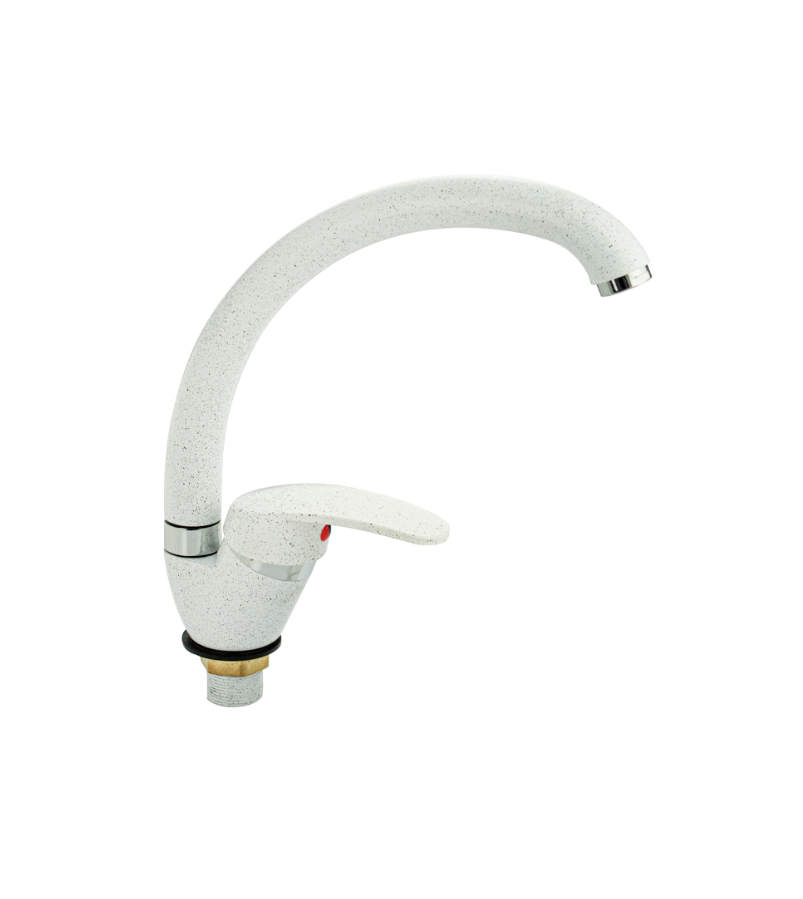 Изображение товара САНАКС Смеситель кухонный шаровый боковой поворотный излив белый камень