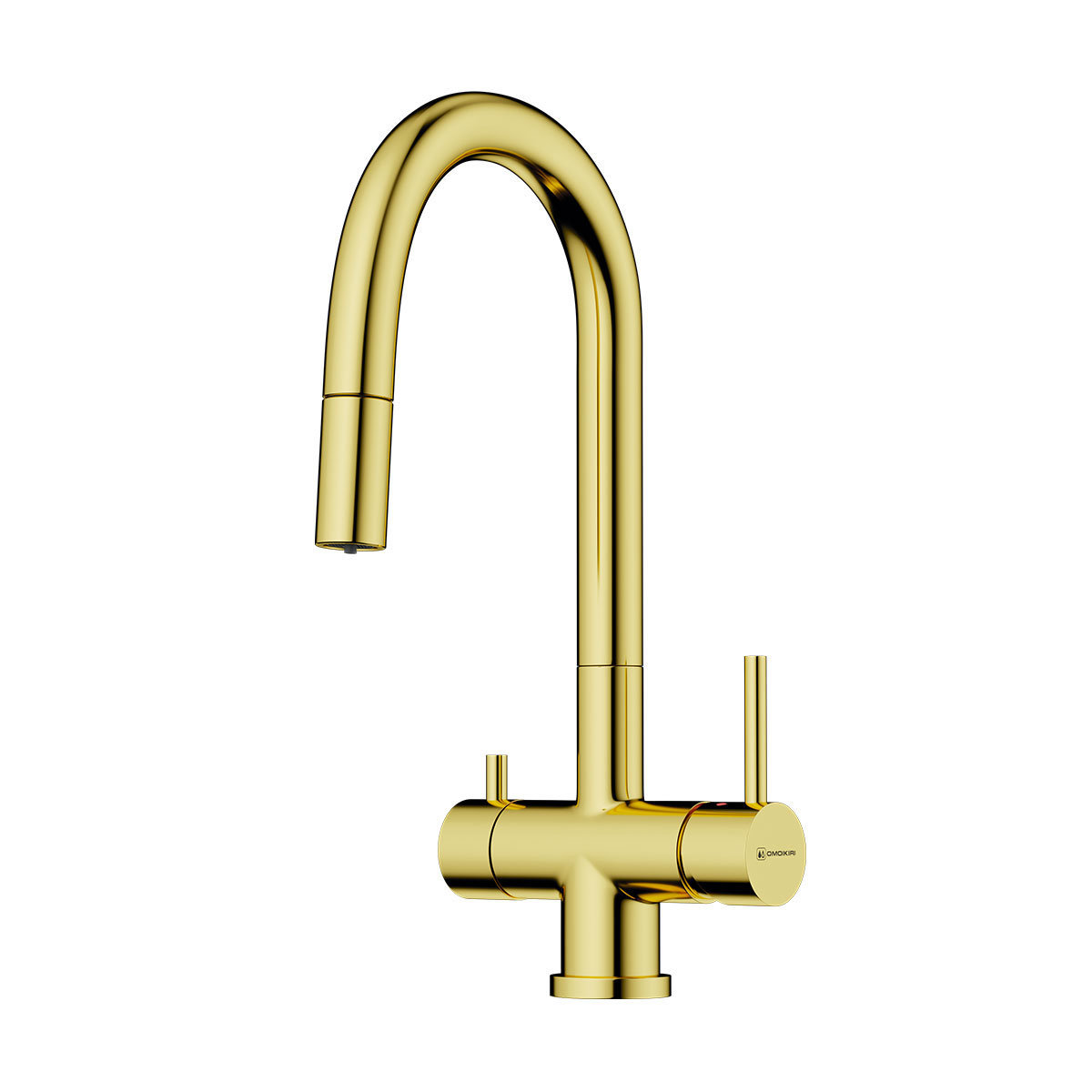 Изображение товара Однорычажный кухонный смеситель Omoikiri Akita излив 40 см золото